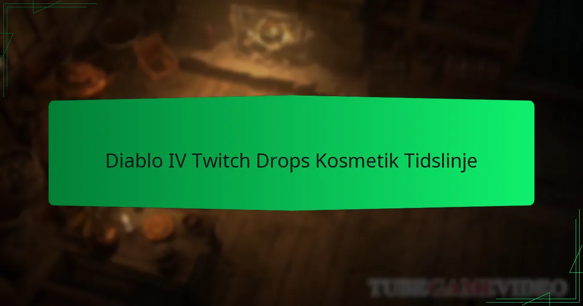 Diablo IV Twitch Drops Kosmetik Tidslinje